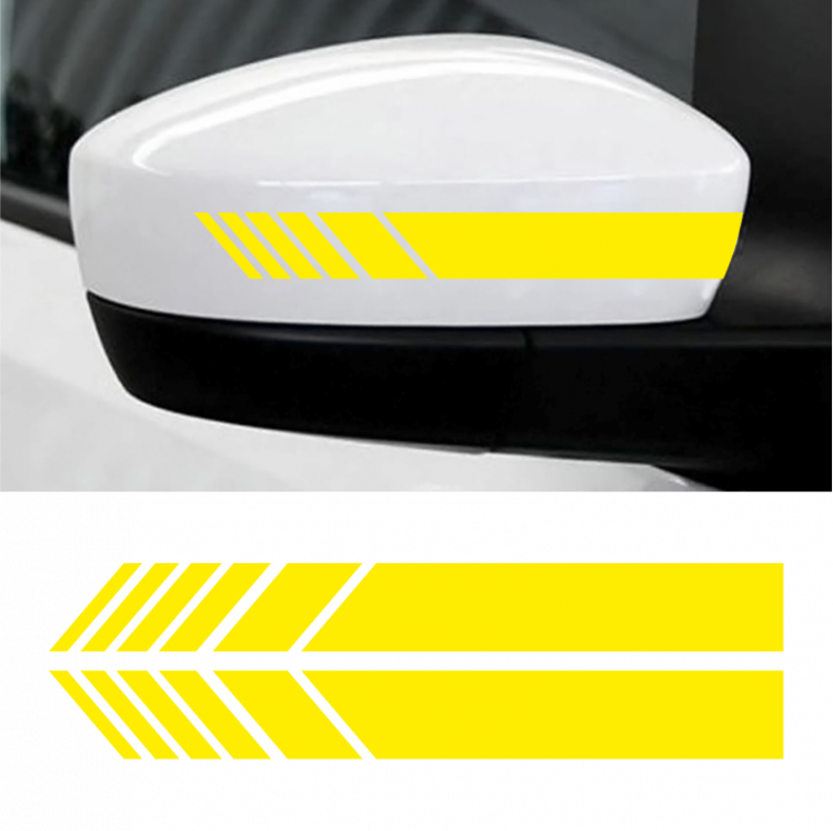 Наклейка Наклейка желтая светоотражающая на зеркало заднего вида, 2 шт