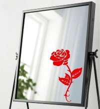 Наклейка роза на зеркало
