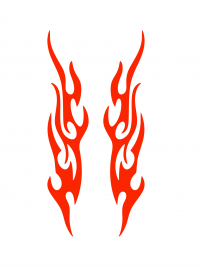 Наклейка Пламя 2 шт, цвет красный
