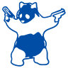 Наклейка панда с пистолетами