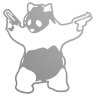 Наклейка панда с пистолетами