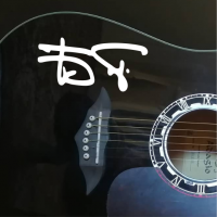 Наклейка на гитару автограф Бориса Гребенщикова