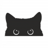 Наклейка Наклейка выглядывающий котенок, 16х10 см