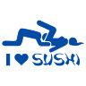 Наклейка I love sushi.