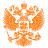наклейка герб России оранжевая