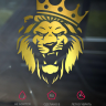 Наклейка Наклейка на авто лев с короной, цвет золото